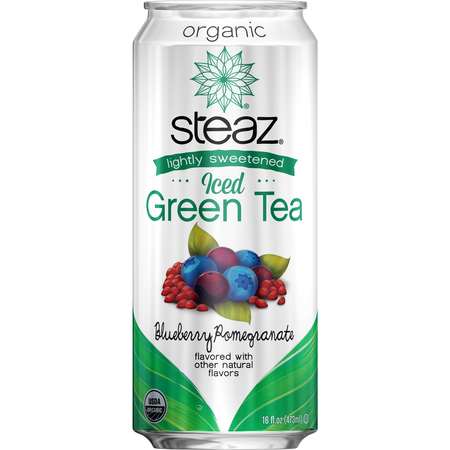 STEAZ Steaz Organic Iced Tea Blueberry Pomegranate 16 oz., PK12 093006
